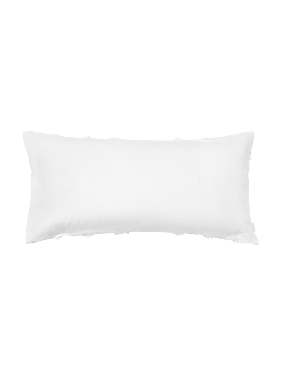 Obliečka na vankúš z bavlneného perkálu s tuftovanou dekoráciou Faith, 2 ks, Biela, Š 40 x D 80 cm