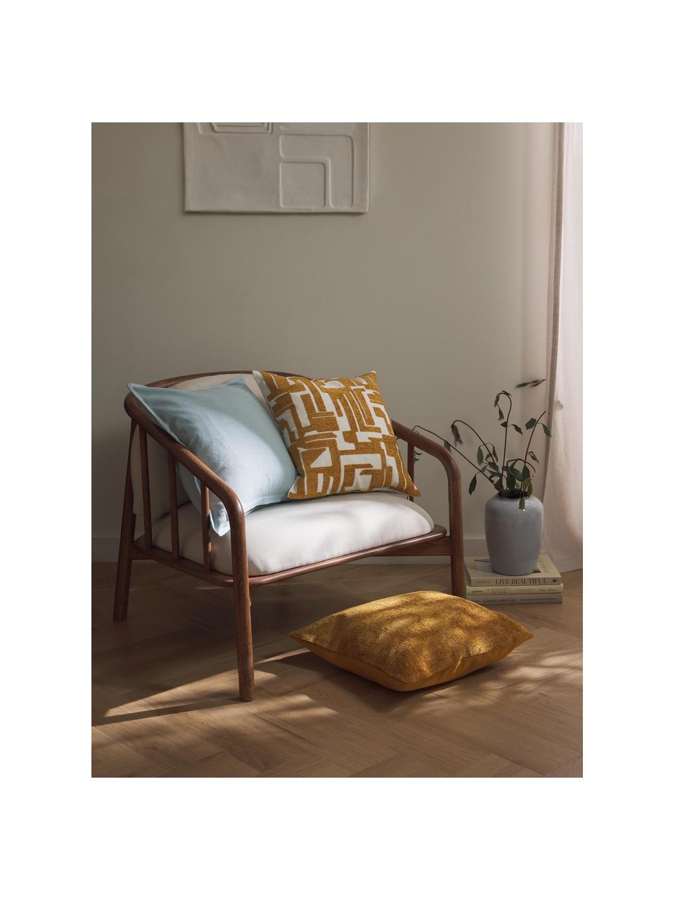 Poszewka na poduszkę Fran, 100% bawełna, Musztardowy, złamana biel, S 45 x D 45 cm
