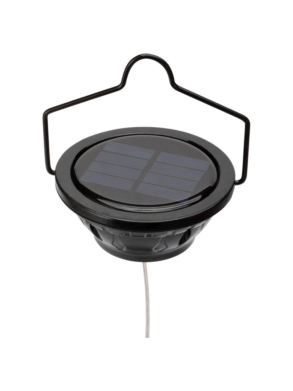 Solar hanglamp Sunshine Magic, Lampenkap: metaal, Baldakijn: kunststof, Zwart, Ø 15 x H 44 cm