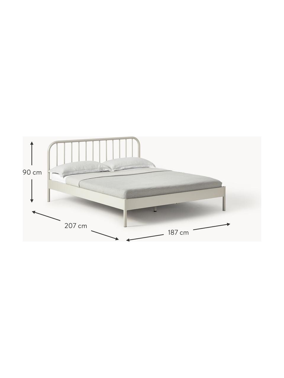 Kovová postel Sanna, Kov s práškovým nástřikem, Světle béžová, Š 140 cm, D 200 cm