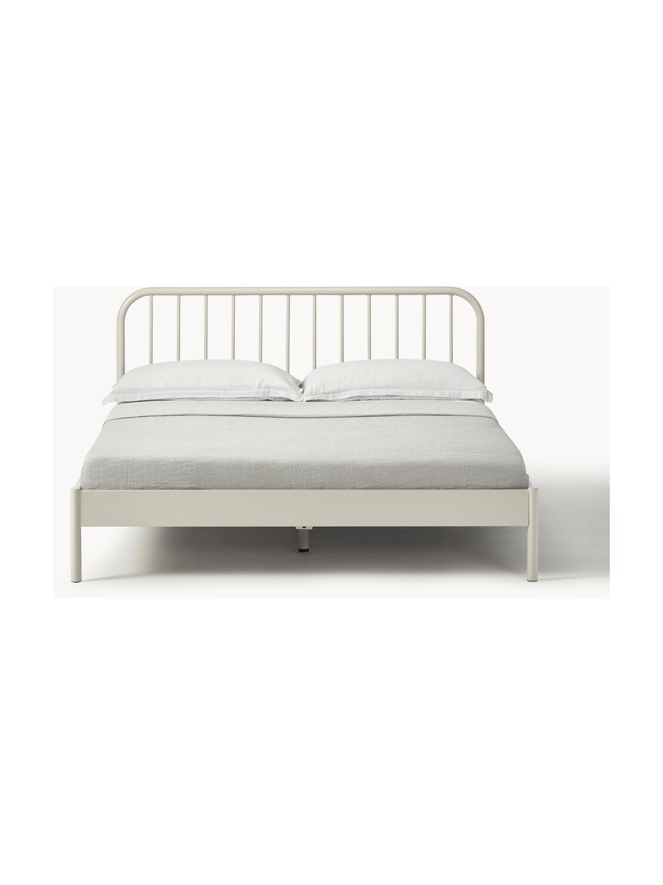 Kovová postel Sanna, Kov s práškovým nástřikem, Světle béžová, Š 140 cm, D 200 cm