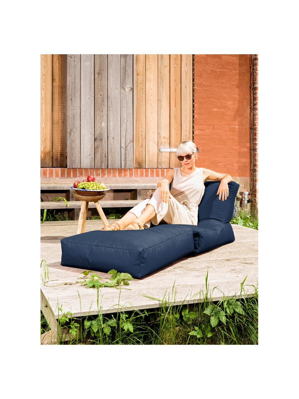 Outdoor loungefauteuil Pop Up met ligfunctie, Geweven stof donkerblauw, B 70 x D 90 cm