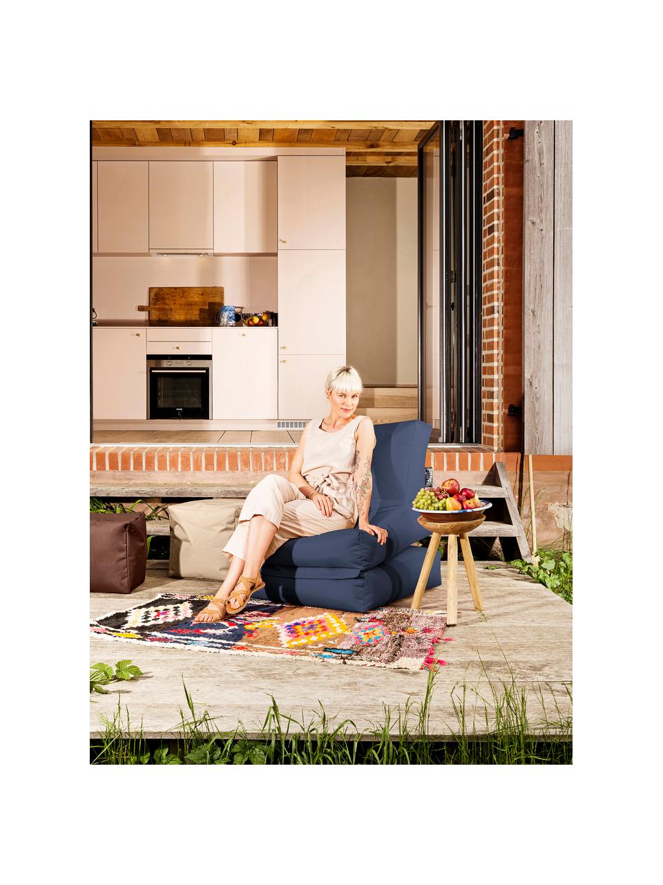 Garten-Loungesessel Pop Up mit Liegefunktion, Bezug: 100% Polyester Innenseite, Webstoff Dunkelblau, B 70 x T 90 cm