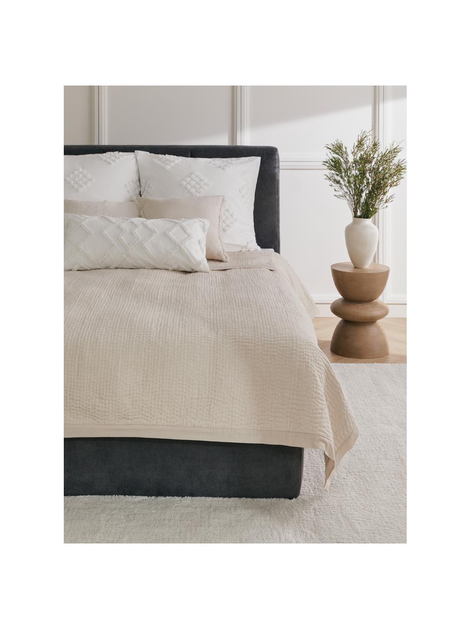 Prehoz z bavlny Stripes, Béžová, Š 180 x D 250 cm (pre postele do 140 x 200 cm)
