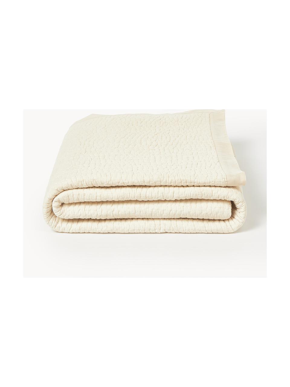 Couvre-lit en coton Stripes, Blanc cassé, larg. 180 x long. 250 cm (pour lits jusqu'à 140 x 200 cm)