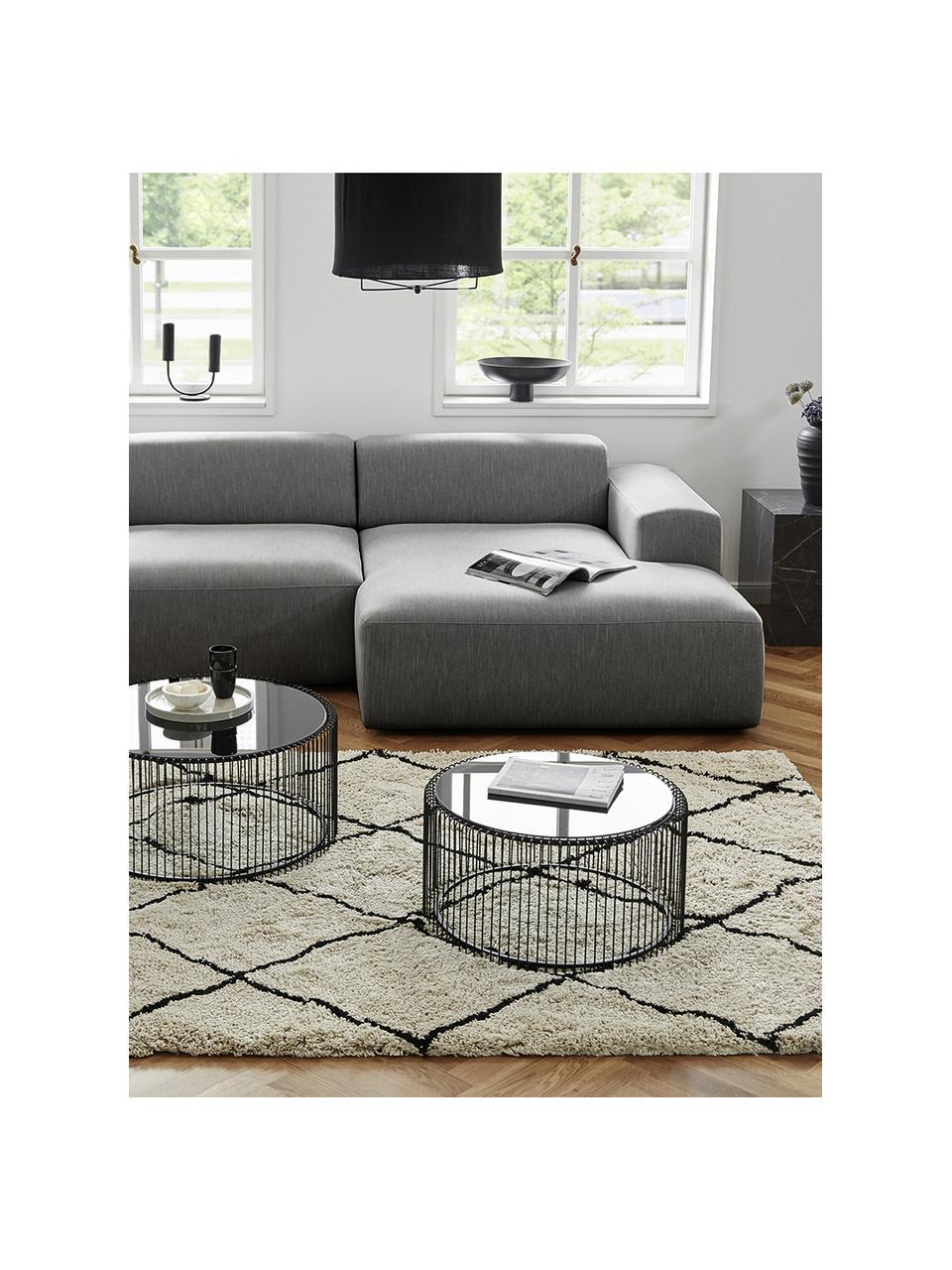 Canapé d'angle 3 places Melva, Tissu gris, larg. 239 x prof. 143 cm, méridienne à droite