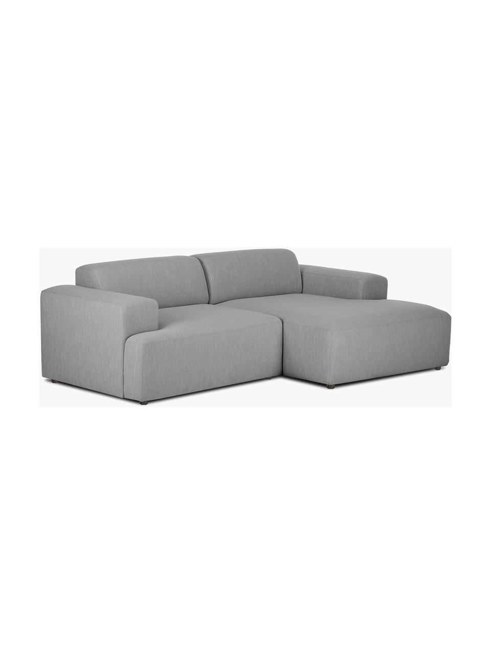 Ecksofa Melva (3-Sitzer), Bezug: 100% Polyester Der hochwe, Gestell: Massives Kiefernholz, Spa, Webstoff Grau, B 239 x T 143 cm, Eckteil rechts