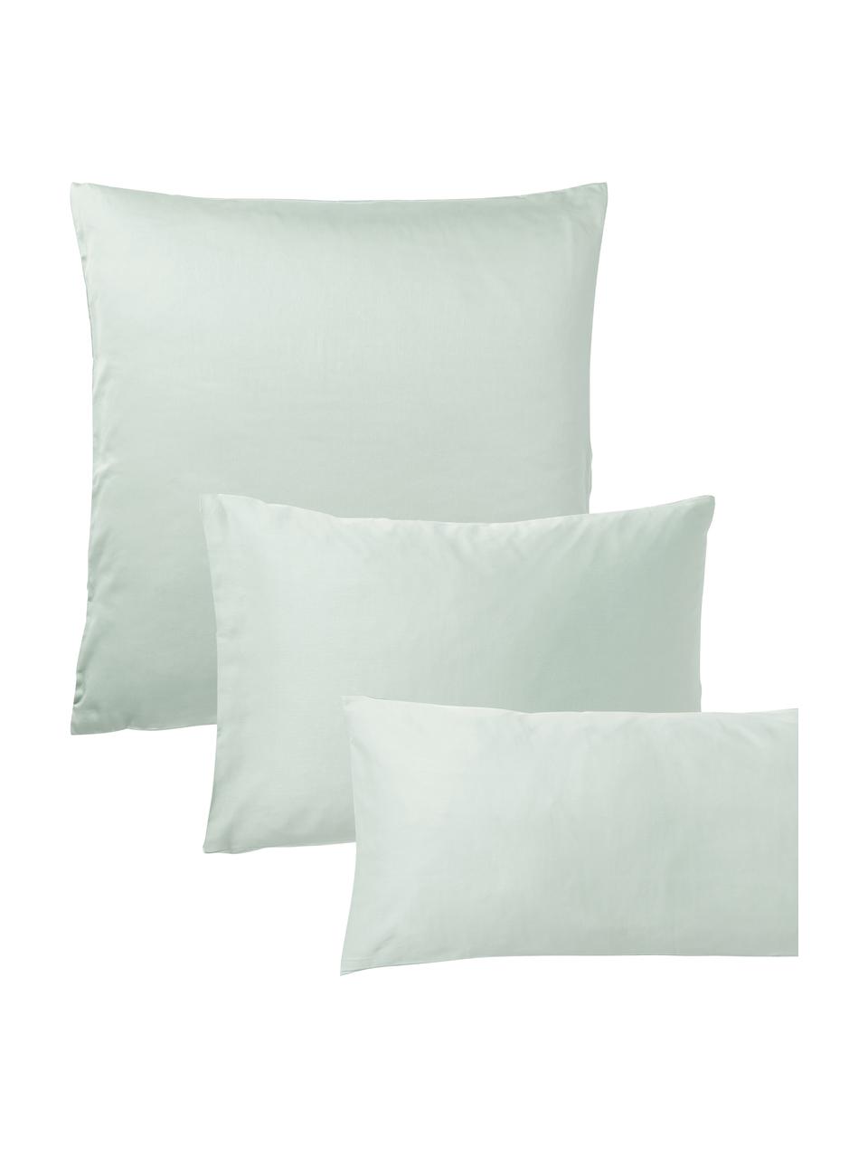 Federa in raso di cotone Comfort, Verde salvia, Larg. 50 x Lung. 80 cm