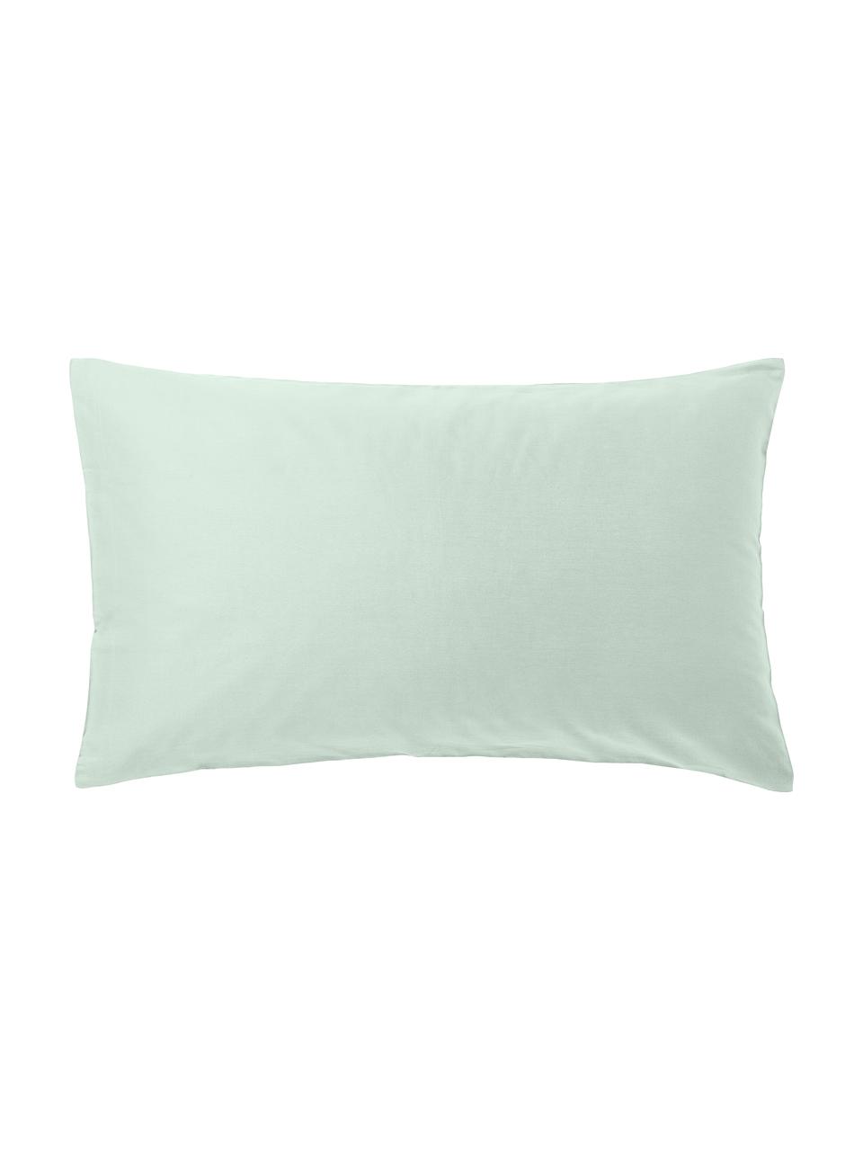 Federa in raso di cotone Comfort, Verde salvia, Larg. 50 x Lung. 80 cm