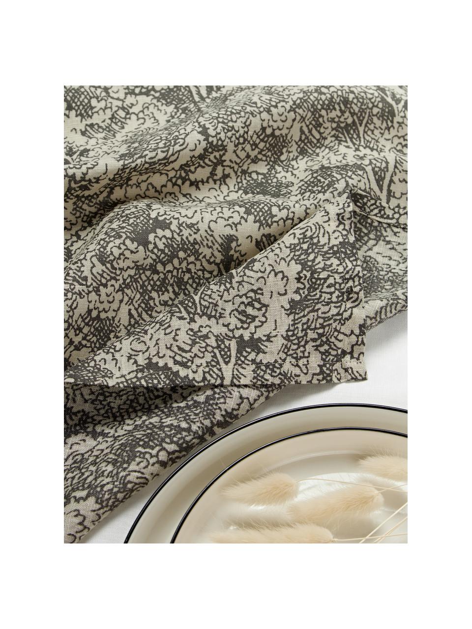 Stoffservietten Lundaskog, 4 Stück, 75 % Baumwolle, 25 % Leinen, Greige, Beige, B 45 x H 45 cm