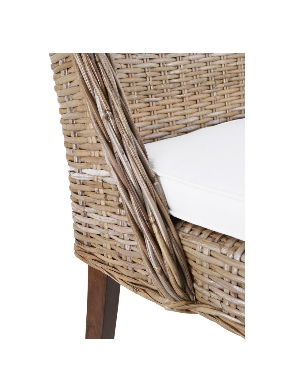 Krzesło z rattanu Aine, Nogi: drewno mindi, Brązowy, S 50 x G 50 cm
