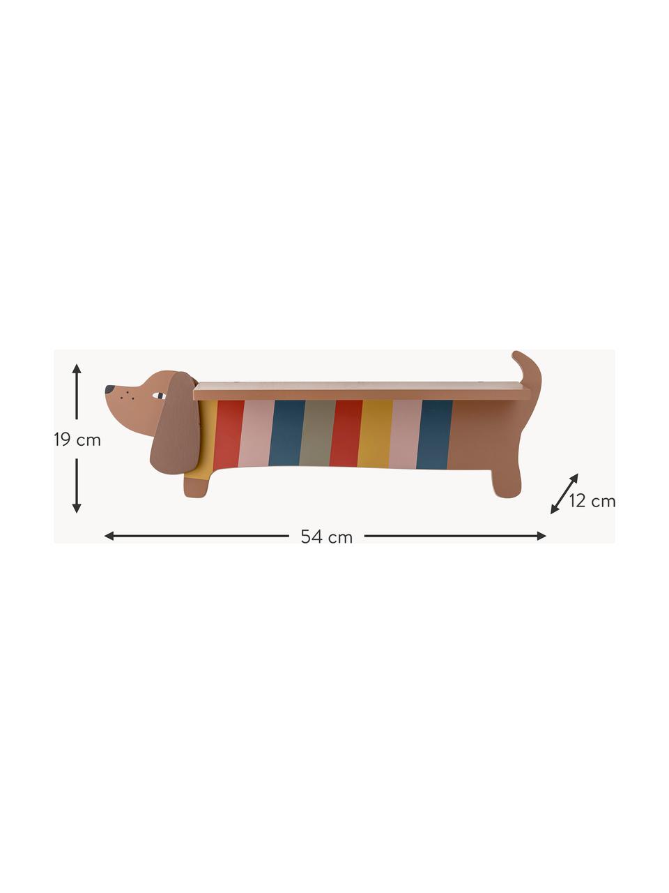 Estante de pared infantil Charlie, Tablero de fibras de densidad media (MDF), Multicolor, An 54 x Al 19 cm