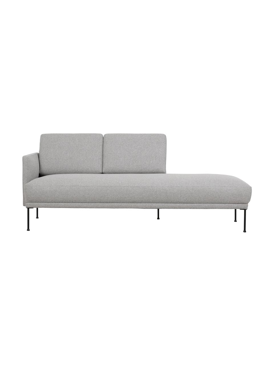Šezlong s kovovými nohami Fluente, Svetlosivá, Š 202 x H 85 cm, s operadlom naľavo