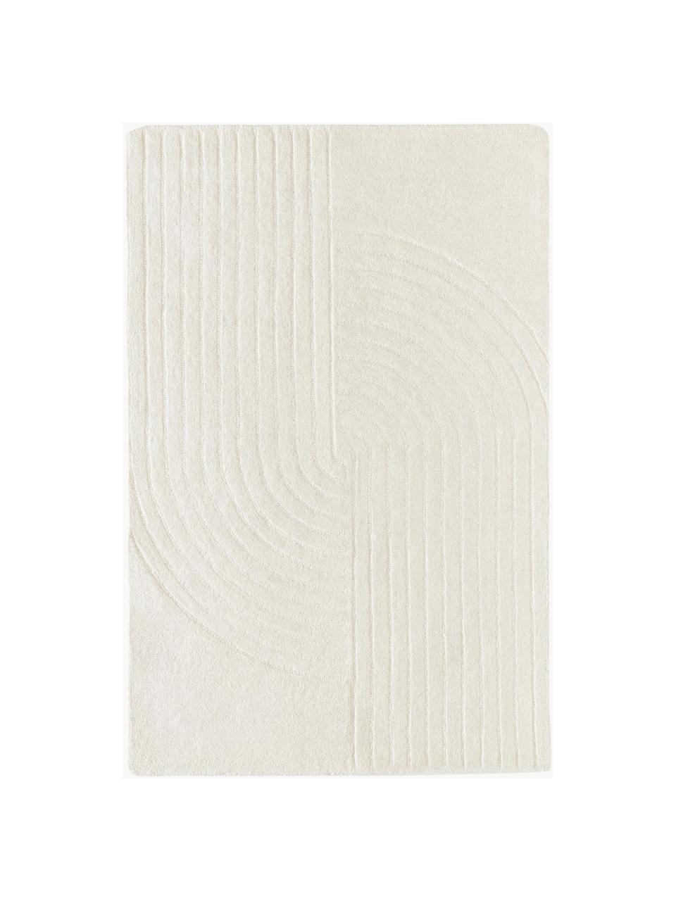 Tapis en laine tuftée main Mason, Blanc crème, larg. 160 x long. 230 cm (taille M)