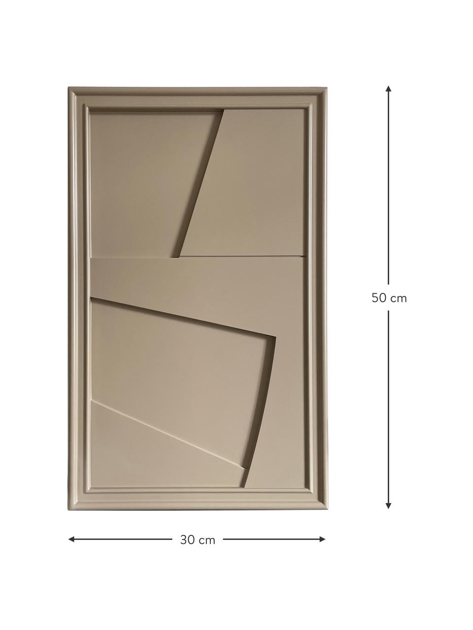 Decoración de pared artesanal Edge, Estructura: madera con acabado satina, Tablero: fibra de densidad media (, Marrón claro, An 30 x Al 50 cm