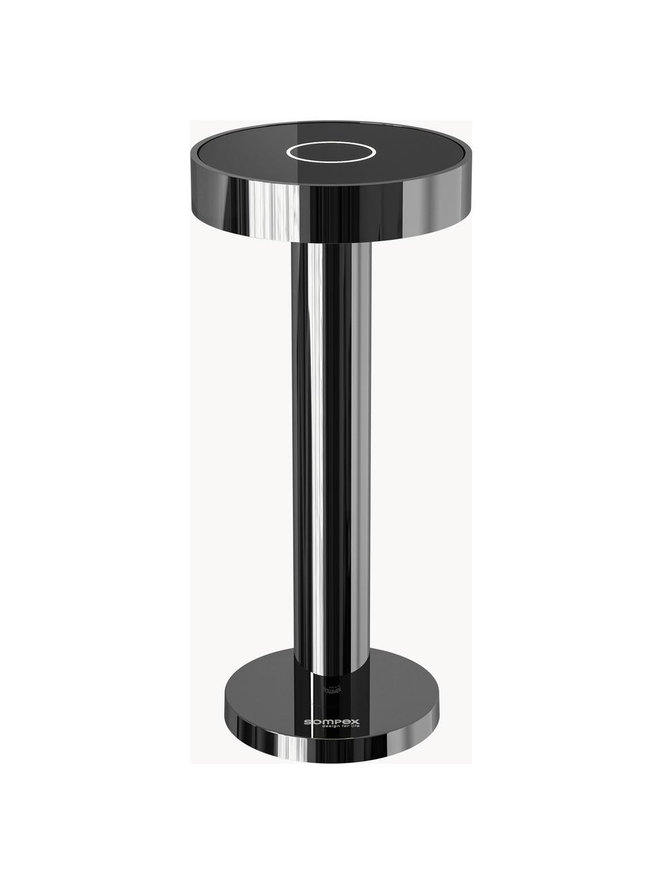 Kleine mobiele LED outdoor tafellamp Boro, dimbaar, Lamp: gecoat aluminium, Antraciet, Ø 9 x H 20 cm