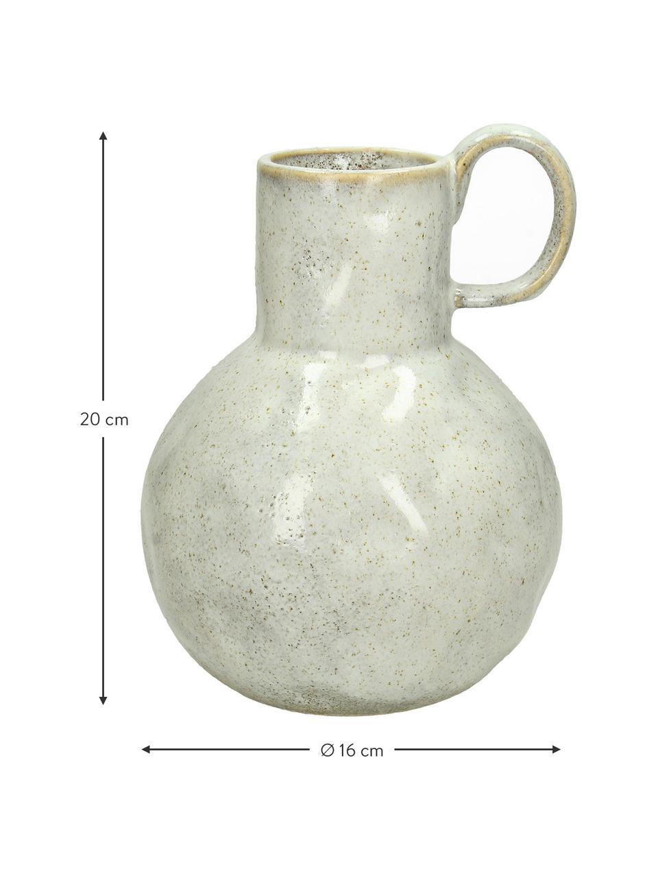 Vaso decorativo vintage Ammolite, Gres, Beige, Ø 16 x Alt. 20 cm