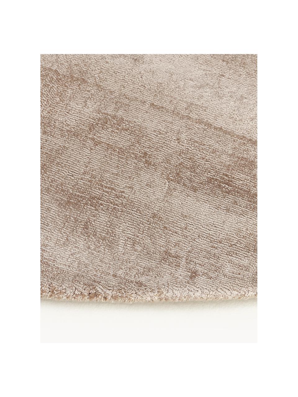 Alfombra redonda artesanal de viscosa Jane, Parte superior: 100% viscosa, Reverso: 100% algodón El material , Beige claro, Ø 250 cm (Tamaño XL)