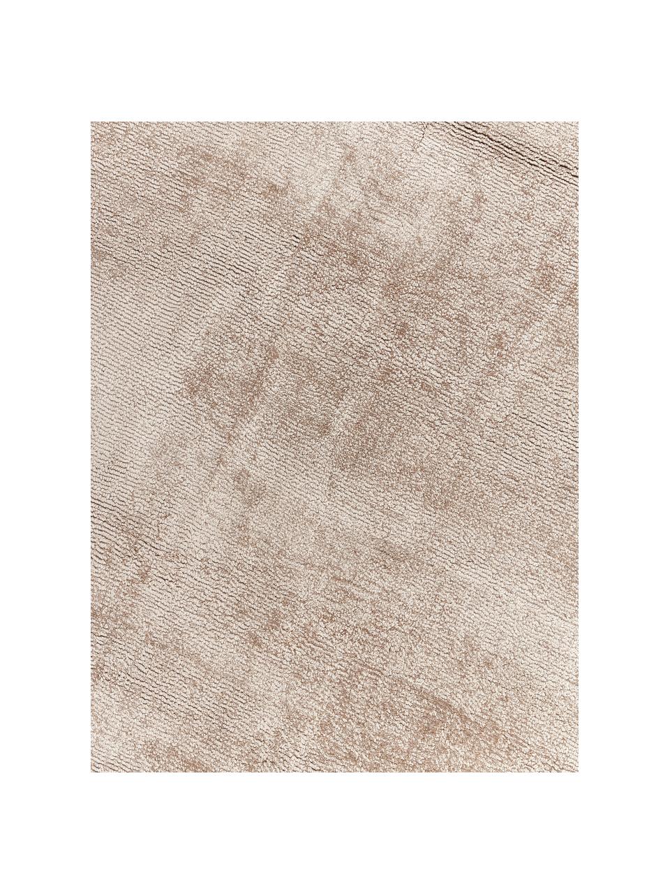 Tapis rond en viscose tissé main Jane, 100 % viscose, Beige clair, Ø 250 cm (taille XL)