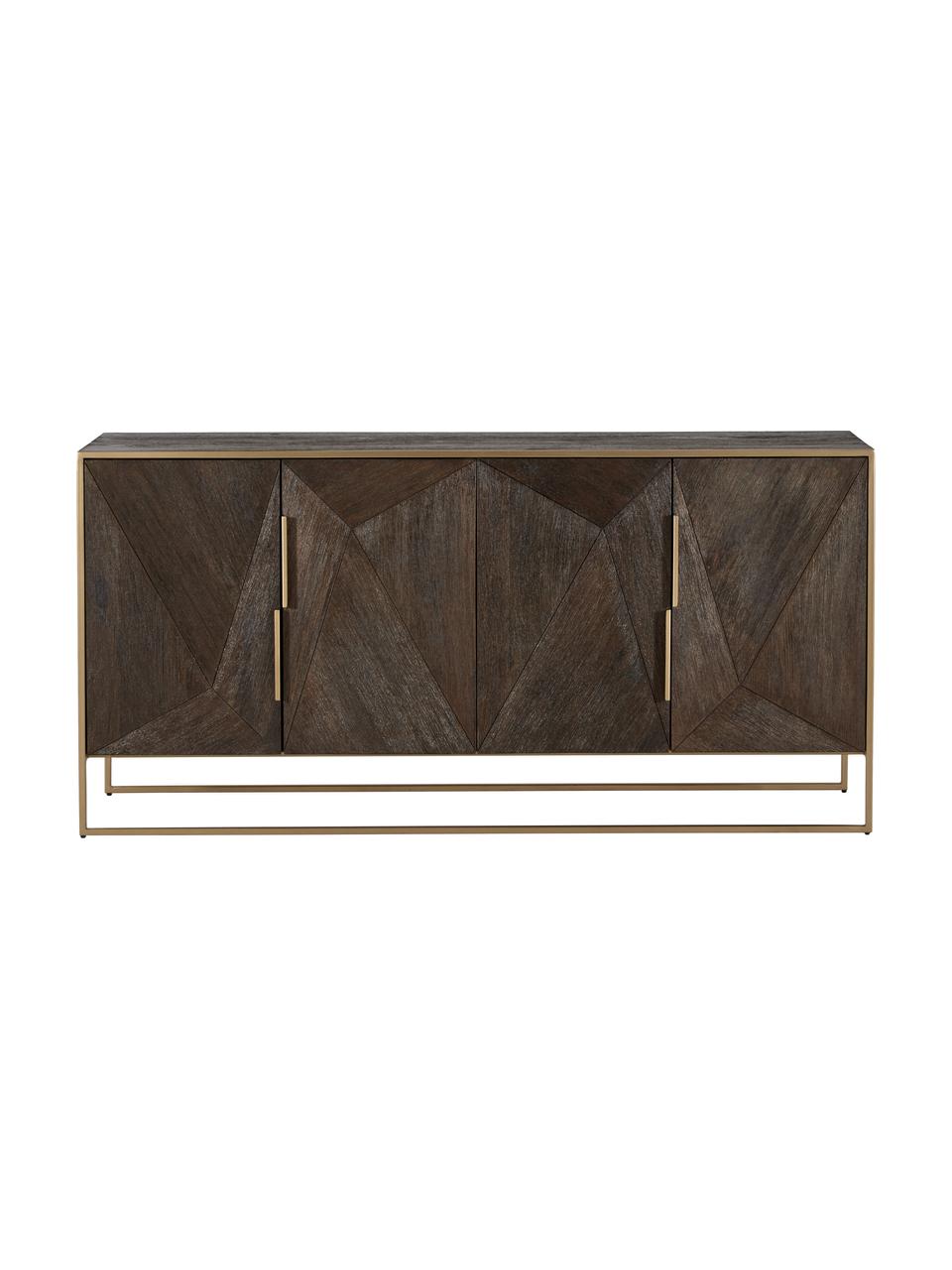 Aparador de madera de mango Harry, Estructura: madera de mango maciza pi, Madera de mango, dorado, An 175 x Al 85 cm