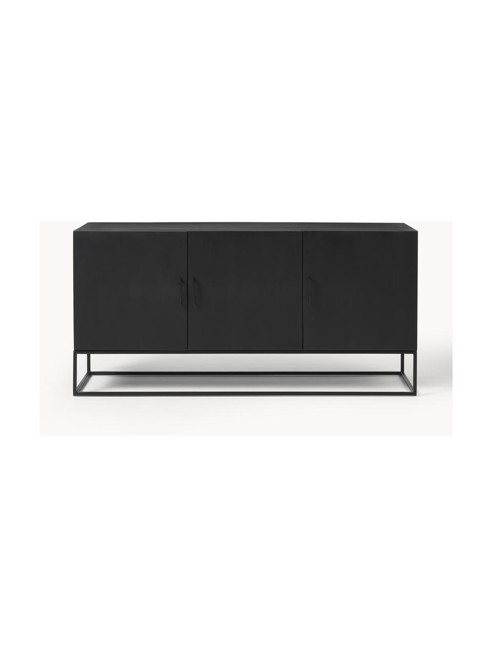 Sideboard Lyle aus Mangoholz, Korpus: Massives Mangoholz, lacki, Schwarz, B 150 x H 72 cm