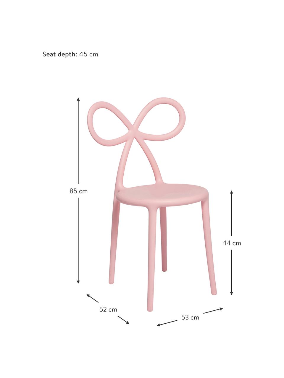 Kunststoff-Stuhl Ribbon in Rosa, Kunststoff (Polypropylen), Rosa, B 53 x T 52 cm