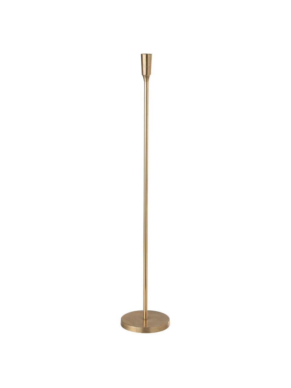 Świecznik Vela, Metal powlekany, Odcienie złotego, Ø 3 x W 81 cm