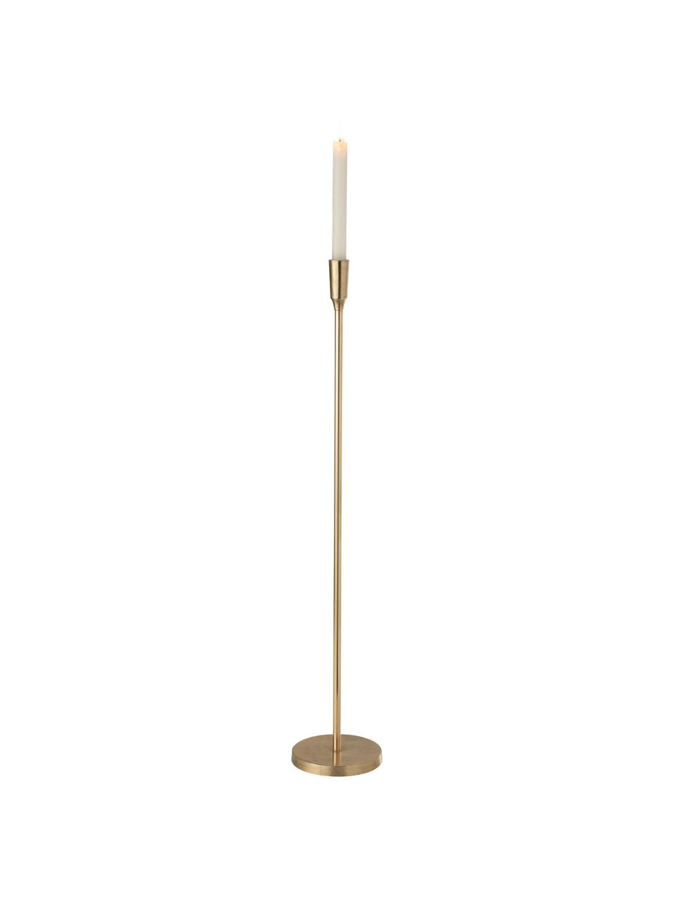 Świecznik Vela, Metal powlekany, Odcienie złotego, Ø 3 x W 81 cm