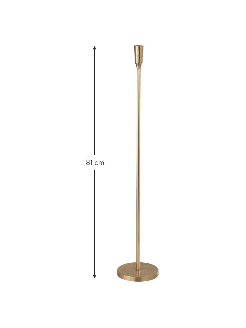 Świecznik Vela, Metal powlekany, Odcienie złotego, Ø 3 x W 81 cm