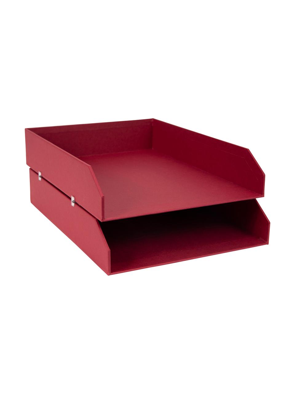 Organizer per documenti Hakan 2 pz, Solido, cartone laminato, Rosso scuro, Larg. 23 x Prof. 31 cm