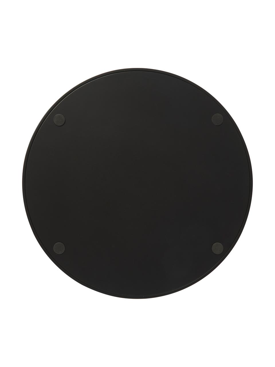 Rond decoratief dienblad Carina met Weens vlechtwerk, Plank: rotan, Rand: MDF, Zwart, Ø 30 x H 3 cm