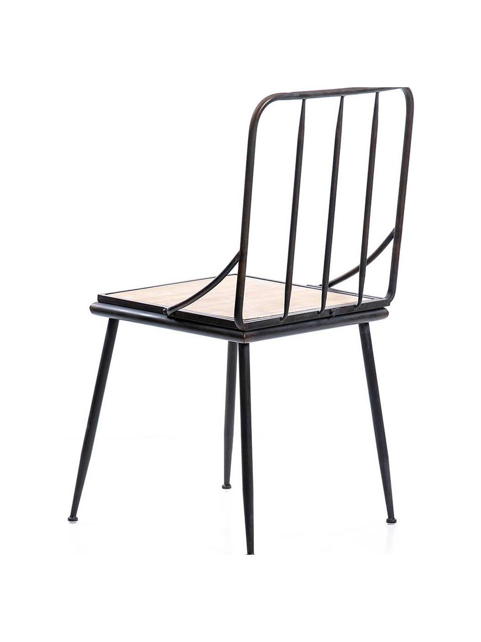 Silla Grid, Asiento: madera de abeto, Negro, marrón, An 44 x Al 87 cm