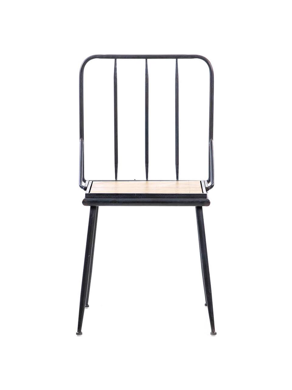 Silla Grid, Asiento: madera de abeto, Negro, marrón, An 44 x Al 87 cm