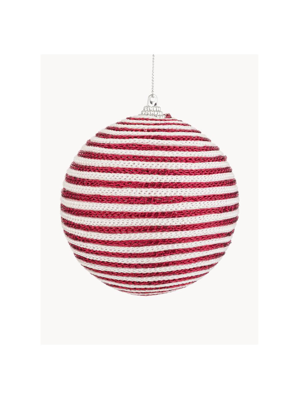 Boules de Noël Strenna, 4 pièces, Polymousse, Rouge, blanc cassé, Ø 10 cm