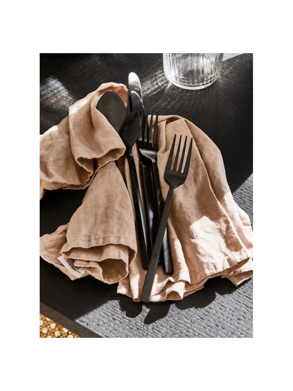 Ménagère brossée mate Shine, sets de différentes tailles, Noir, mat, 1 personne (5 élém.)