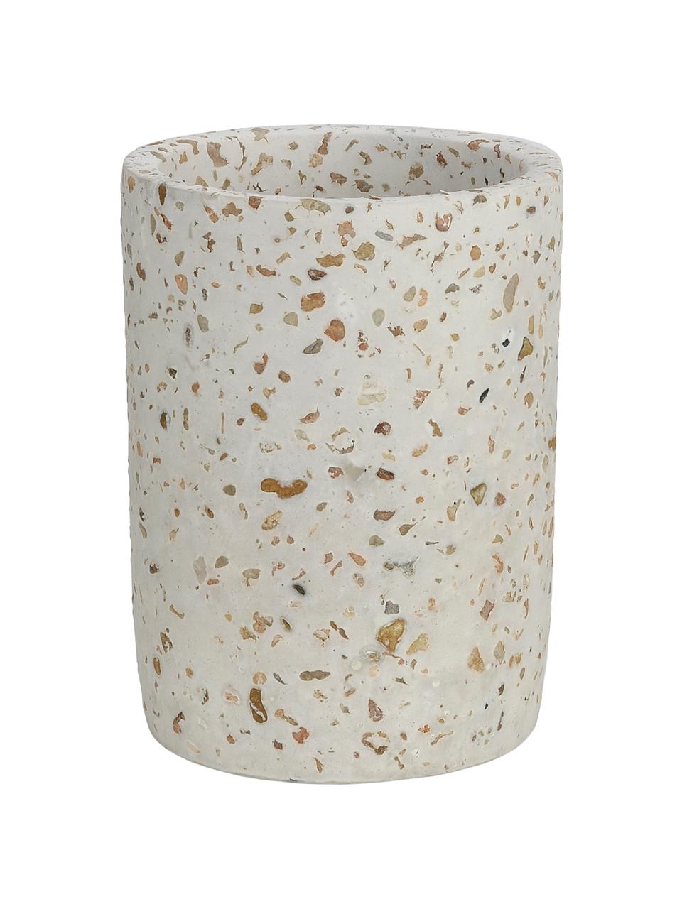 Zahnputzbecher Pebble, Terrazzo, Beige, Ø 8 x H 10 cm