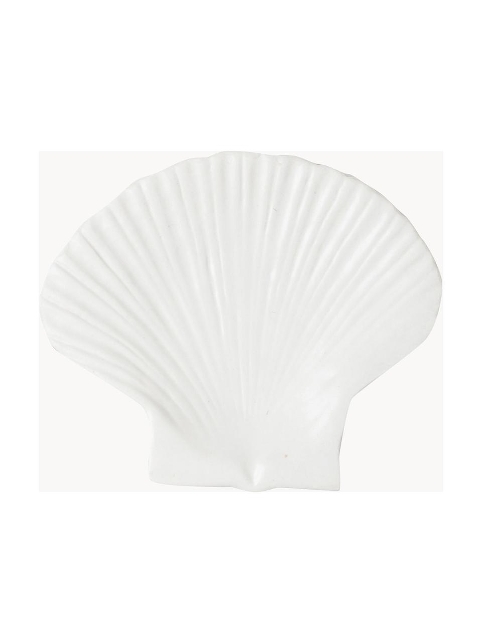 Plato postre de dolominta Shell, Dolomita, Blanco, An 16 x L 13 cm