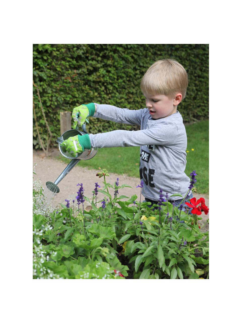 Guantes infantiles de jardinería Little Gardener, Algodón, poliéster, viscosa, PVC, Tonos verdes, An 11 x Al 20 cm
