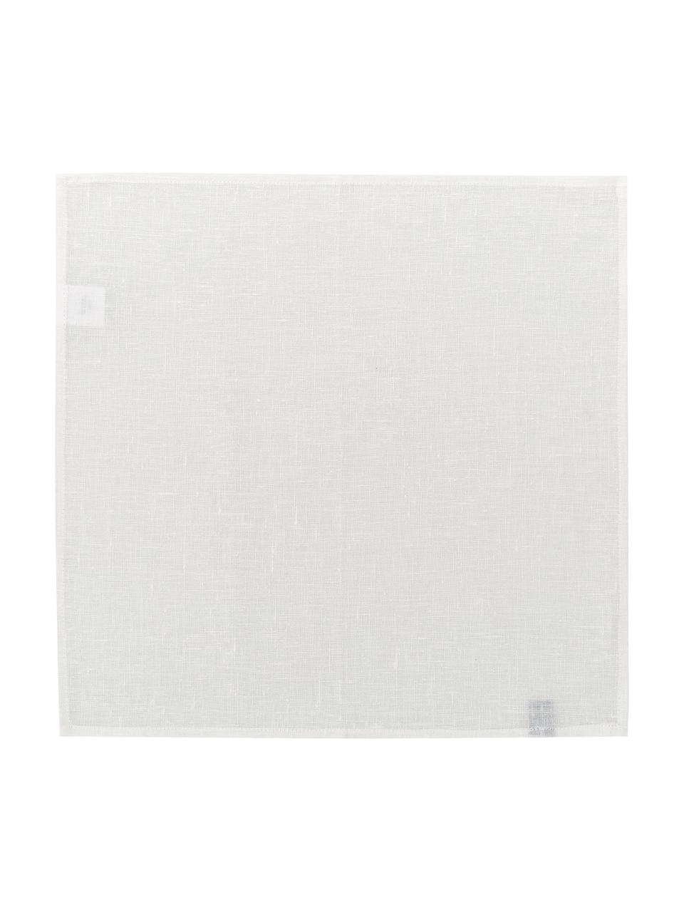Linnen servetten Heddie in wit, 2 stuks, 100% linnen, Wit, 45 x 45 cm