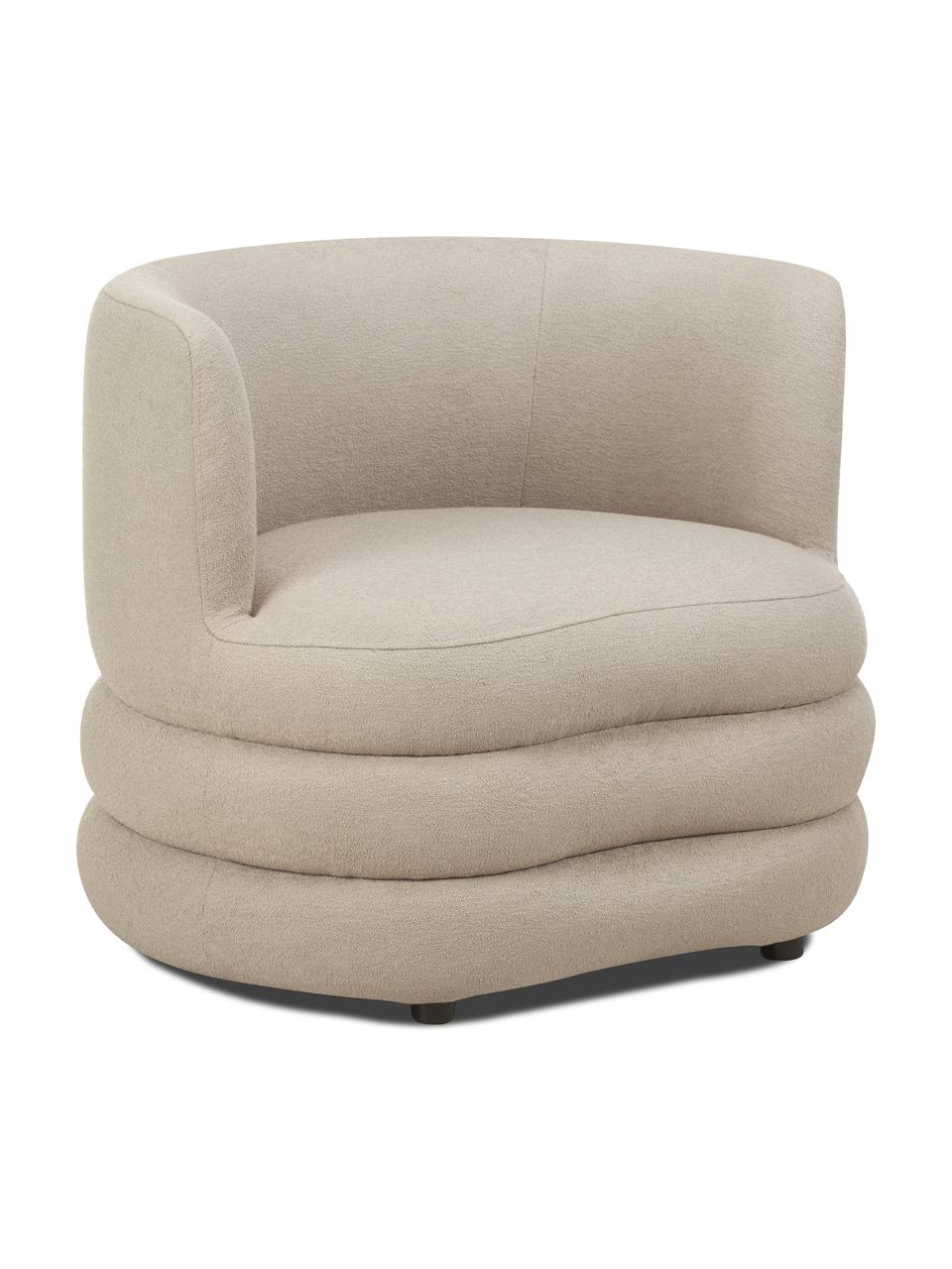Designové bouclé křeslo Solomon, Světle šedá, Š 95 cm, H 80 cm