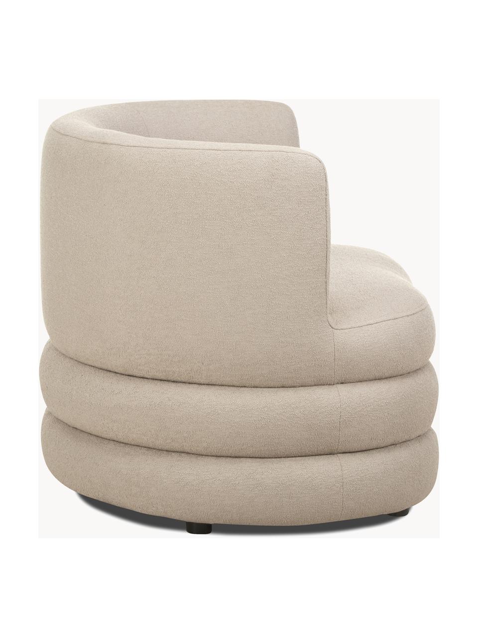 Design bouclé fauteuil Solomon, Bekleding: 100% polyester Met 35.000, Frame: massief sparrenhout, berk, Poten: kunststof Dit product is , Bouclé beige, B 95 x D 80 cm