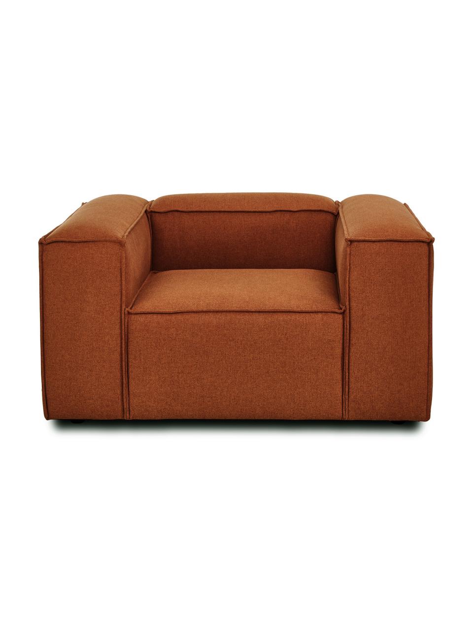 Sillón Lennon, Tapizado: 100% poliéster Alta resis, Estructura: madera de pino maciza, ma, Patas: plástico, Tejido terracota, An 130 x F 101 cm