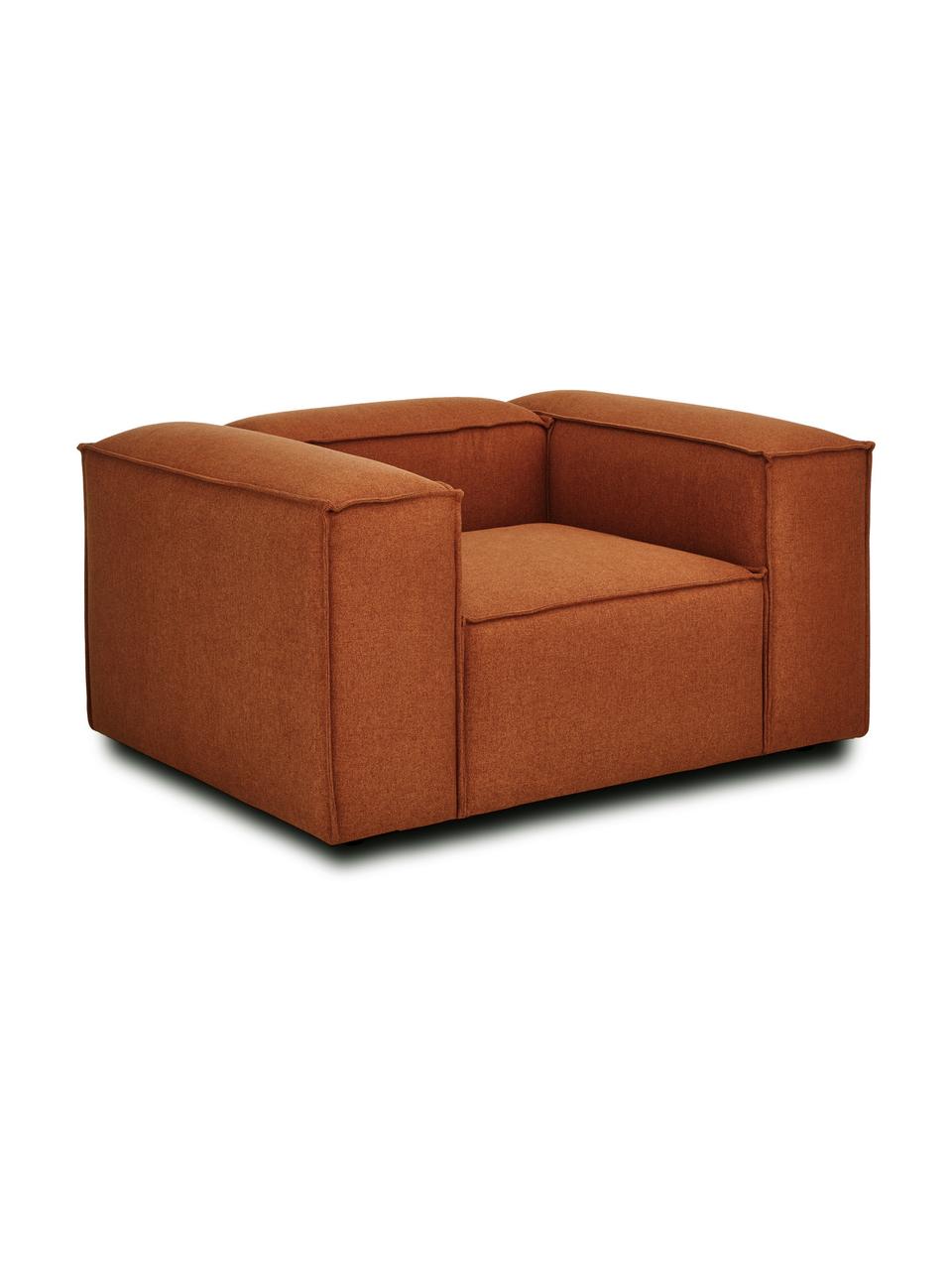 Sessel Lennon, Bezug: 100% Polyester Der hochwe, Gestell: Massives Kiefernholz, FSC, Beine: Kunststoff, Webstoff Terrakotta, B 130 x T 101 cm