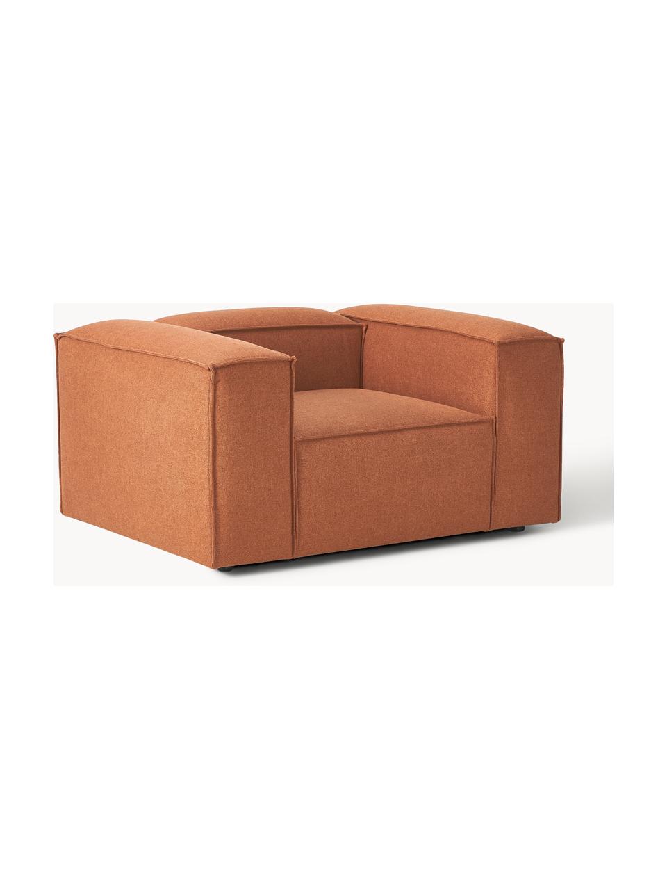 Fauteuil Lennon, Bekleding: 100% polyester Met 35.000, Frame: massief grenenhout, multi, Poten: kunststof Dit product is , Geweven stof terracotta, B 130 x H 101 cm