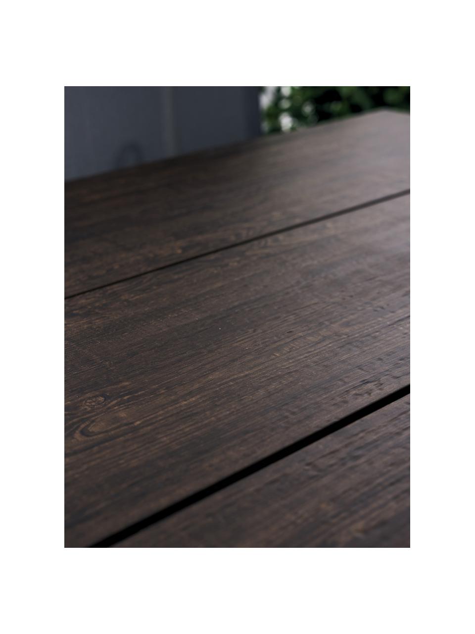 Garten-Esstisch Brutus, Tischplatte: Mitteldichte Holzfaserpla, Beine: Aluminium, beschichtet, Holz, dunkel, B 210 x T 100 cm