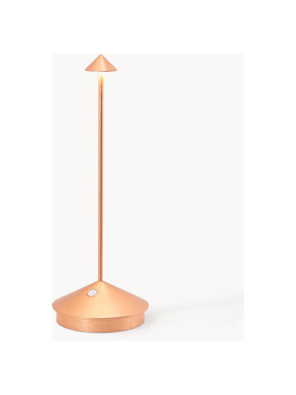 Malá prenosná stolová LED lampa Pina, Odtiene medenej, Ø 11 x V 29 cm