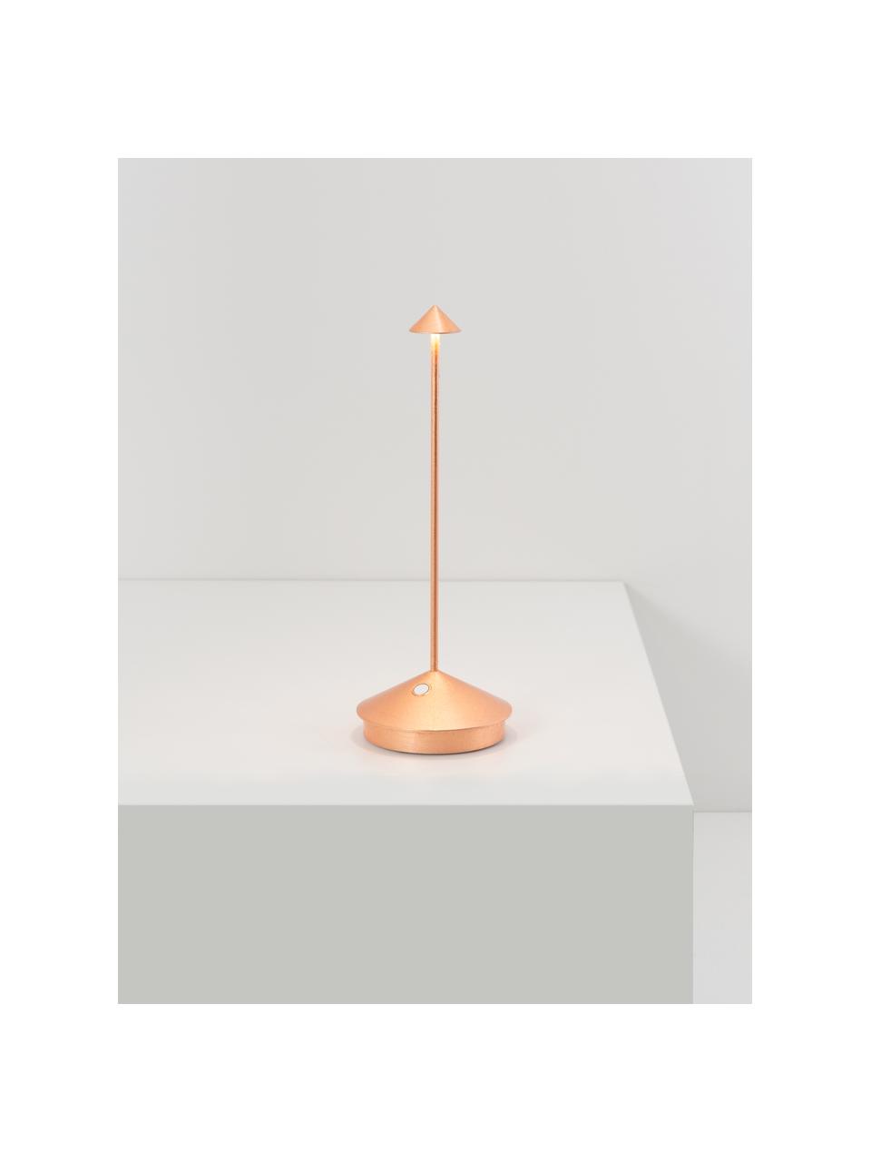 Malá prenosná stolová LED lampa Pina, Odtiene medenej, Ø 11 x V 29 cm