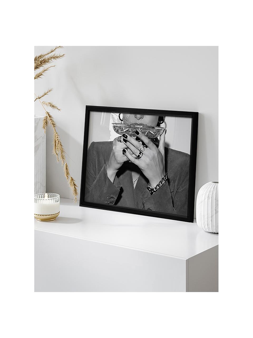 Gerahmte Fotografie Sexy Spirit, Rahmen: Buchenholz, FSC zertifizi, Bild: Digitaldruck auf Papier, , Front: Acrylglas, Schwarz, Weiß, Grautöne, B 43 x H 33 cm