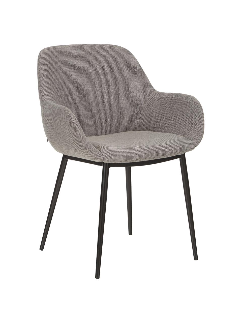 Chaise à accoudoirs grise Kona, 2 pièces, Tissu gris