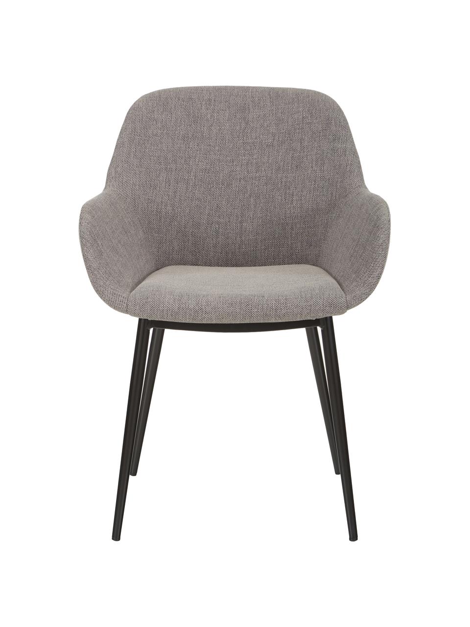 Chaise à accoudoirs grise Kona, 2 pièces, Tissu gris